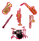 Instrumente: Klarinette, Saxophon, Posaune, Schlagzeug, Tenorhorn, Trompete